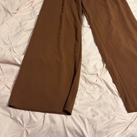 Fashion Nova Wide Leg Brown Trousers - Picture 2 of 6
